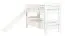 Weißes Etagenbett mit Rutsche 90 x 200 cm, Buche Massivholz Weiß lackiert, teilbar in zwei Einzelbetten, "Easy Premium Line" K25/n