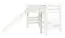 Weißes Hochbett mit Rutsche 90 x 190 cm, Buche Massivholz Weiß lackiert, umbaubar in ein Einzelbett, "Easy Premium Line" K30/n