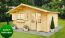 Holz-Gartenhaus 3,98 x 4,46 Meter (inkl. Dach) | Naturbelassen | Satteldach | 44 mm Blockbohlen-Haus Abbildung