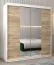 Schiebetürenschrank / Kleiderschrank Jan 04D mit Spiegel, Farbe: Weiß matt / Eiche Sonoma - Abmessungen: 200 x 180 x 62 cm (H x B x T)