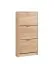 Schlichter Schuhschrank mit drei Kipptüren Veliko 02, Farbe: Eiche Sonoma, ABS-Kantenschutz, Griffe: Grau, Maße: 119 x 58 x 18 cm, für den Vorraum