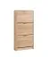 Schlichter Schuhschrank mit drei Kipptüren Veliko 02, Farbe: Eiche Sonoma, ABS-Kantenschutz, Griffe: Grau, Maße: 119 x 58 x 18 cm, für den Vorraum