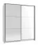 Heller Kleiderschrank mit einer Spiegeltür Kule 06, Farbe: Weiß, Schiebetürenschrank, modernes Design, eine Kleiderstange, sechs Fächer, Maße: 210 x 179 x 62,5 cm