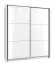 Neutraler Kleiderschrank / Schiebetürenschrank Kule 03, Farbe: Weiß, sechs Fächer, eine Kleiderstange, Maße: 210 x 179 x 62,5 cm, für Schlafzimmer