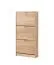 Schlichter Schuhschrank mit drei Kipptüren Veliko 02, Farbe: Eiche Sonoma, ABS-Kantenschutz, Griffe: Grau, Maße: 119 x 58 x 18 cm, für den Vorraum