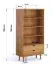 Regal Minnu 05 aus Massivholz Wildeiche, 180 x 90 x 40 cm, 4 Fächer, 3 Einlegeböden, 2 Schubladen mit Soft Close, Füße 15 cm hoch, geöltes Holz, natürlich