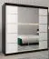 2 Meter breiter Kleiderschrank mit 2 Türen | Farbe: Weiß / Schwarz Abbildung