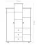 135 cm breiter Kleiderschrank mit 3 Türen, 7 Fächern und 3 Schubladen aus Massiv-Holz | Farbe: Natur | Tiefe: 44 cm Abbildung