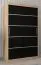 Schiebetürenschrank / Kleiderschrank Jan 02A, Farbe: Eiche Sonoma / Schwarz - Abmessungen: 200 x 120 x 62 cm ( H x B x T)