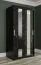 Schmaler Kleiderschrank mit Marmor Optik Ätna 01, Farbe: Schwarz matt / Schwarzer Marmor - Abmessungen: 200 x 100 x 62 cm (H x B x T), mit fünf Fächern