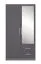 Kleiderschrank mit schlichten Design Hannut 40, Farbe: Anthrazit - Abmessungen: 190 x 100 x 56 cm (H x B x T)