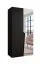Kleiderschrank | 1 Spiegeltür | Farbe: Schwarz | 1 Fach | Griffe: Schwarz | 1 Kleiderstange | 1 Meter breit | Soft-Close-Funktion | Maße: 100 x 52 x 202 cm