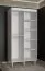 Schlichter Kleiderschrank mit zwei Spiegelstreifen Jotunheimen 193, Farbe: Weiß - Abmessungen: 208 x 100,5 x 62 cm (H x B x T)