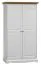 Drehtürenschrank / Kleiderschrank Gyronde 11, Kiefer massiv Vollholz, Farbe: Weiß / Eiche - 190 x 108 x 65 cm (H x B x T)