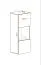 Hängevitrine mit modernen Design Raudberg 30, Farbe: Weiß - Abmessungen: 126 x 40 x 29 cm (H x B x T), mit LED-Beleuchtung