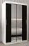 120 cm breiter Kleiderschrank mit 5 Fächern und 2 Türen | Farbe: Weiß / Schwarz Abbildung