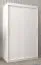 120 cm breiter Schiebetürenschrank mit 2 Türen | 5 Fächer | 2 Kleiderstangen | Farbe: Weiß Abbildung