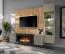 Wohnwand | inkl. LED-Beleuchtung | Farbe: Perla Grau / Eiche Artisan | Push-to-open Funktion | 200 x 40 x 158 cm | 1 TV-Unterschrank | 1 Vitrine