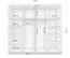 Kleiderschrank / Schiebetürenschrank 2,3 Meter breit | Gorski 57 | Weiß / Grau | mit Spiegel | 12 Fächer | 2 Türen | Griffe: Metall | 218 x 233 x 61cm