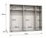 Schlafzimmerschrank mit Spiegel | Farbe: Weiß | Kleiderschrank | Griffe: Schwarz | 3 Fächer | 3 Kleiderstangen | Maße: 250 x 52 x 202 cm | ABS-Kanten | Soft-Close-Funktion