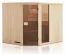 Elementsauna Tirari 68 mm mit 1 Sichtfenster und Dachkranz - Außenmaße (B x T x H): 194 x 175 x 199 cm