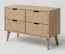 Kommode Eiche massiv natur Aurornis 34 - Abmessungen: 64 x 96 x 40 cm (H x B x T)