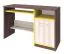 Schreibtisch Kerema 18, Farbe: Nuss / Ulme / Gelb - Abmessungen: 76 x 120 x 55 cm (H x B x T)