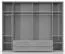 Drehtürenschrank / Kleiderschrank mit LED-Rahmen Siumu 35, Farbe: Weiß / Weiß Hochglanz - 226 x 277 x 60 cm (H x B x T)