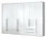 Drehtürenschrank / Kleiderschrank Siumu 37, Farbe: Weiß / Weiß Hochglanz - 224 x 317 x 56 cm (H x B x T)