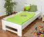 Bettrahmen für Kinder / Kinderbett 90 x 200 cm | Massivholz: Buche | Weiß Lackiert Abbildung
