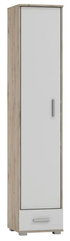 Schrank Kavieng 23, Farbe: Eiche / Weiß - Abmessungen: 200 x 40 x 40 cm (H x B x T)