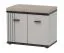 Schuhschrank | inkl. Sitzkissen | 2 Drehtüren | Farbe: Kaschmir / Schwarz / Beige | 2 Fächer | Maße: 60 x 32 x 46 cm | Sitzgelegenheit | modernes Design