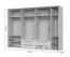 Moderner Kleiderschrank mit sieben Türen Neiafu 83, vier Schubladen, LED-Rahmen, vier Kleiderstangen, Soft-Close-Funktion, Maße: 226 x 322 x 60 cm