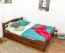 Jugendbett "Easy Premium Line" K4, inkl. 2 Schubladen und 1 Abdeckblende, 140 x 200 cm Buche Vollholz massiv dunkelbraun lackiert