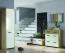 Schrank Monclova 01, Farbe: Riviera Eiche / Weiß Glanz - Abmessungen: 202 x 55 x 40 cm (H x B x T)