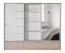 Schiebetürenschrank / Kleiderschrank Cerdanyola 07, Farbe: Eiche / Weiß - Abmessungen: 222 x 269 x 64 cm (H x B x T)