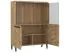 Vitrine Buzet 05, Farbe: Eiche / Schwarz, teilmassiv - Abmessungen: 140 x 94 x 40 cm (H x B x T)