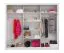 250 cm breiter Kleiderschrank mit 2 Türen, 9 Fächern und 2 Schubladen | Farbe: Weiß | Tiefe: 60 cm Abbildung