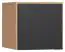 Aufsatz für eintürigen Kleiderschrank Leoncho 12, Farbe: Eiche / Schwarz - Abmessungen: 45 x 47 x 57 cm (H x B x T)