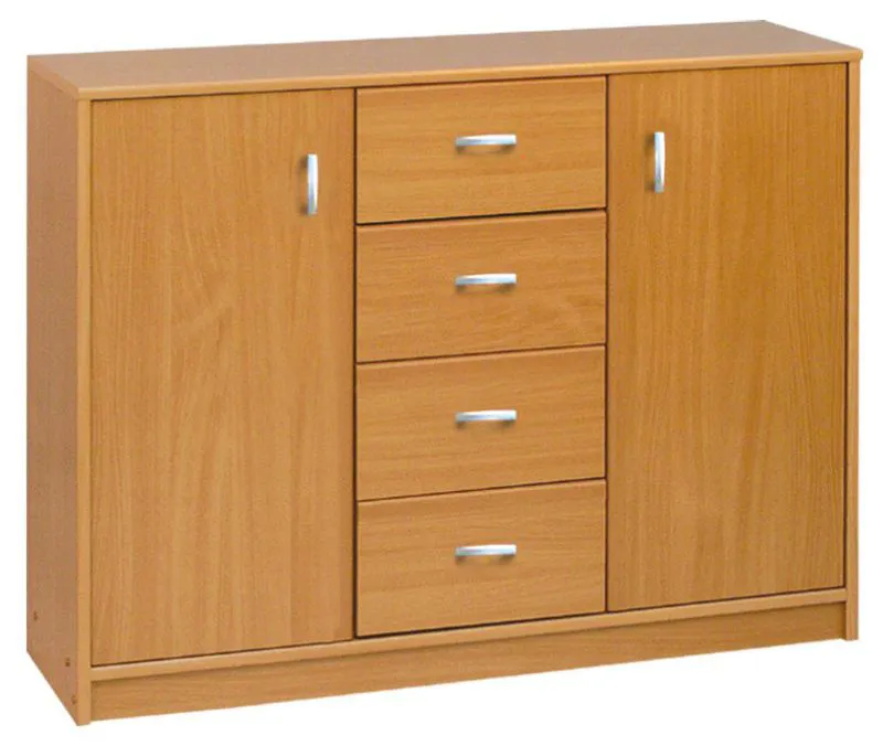Kommode Kebumen 18, Farbe: Erle - Abmessungen: 86 x 110 x 34 cm (H x B x T)