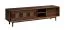 TV-Unterschrank Inginele 04 in Farbe Walnuss lackiert, 6 Fächer, 3 Einlegeböden, 2 Schubladen, 2 Schiebetüren, passend für Wohnzimmer, 51 x 183 x 48 cm