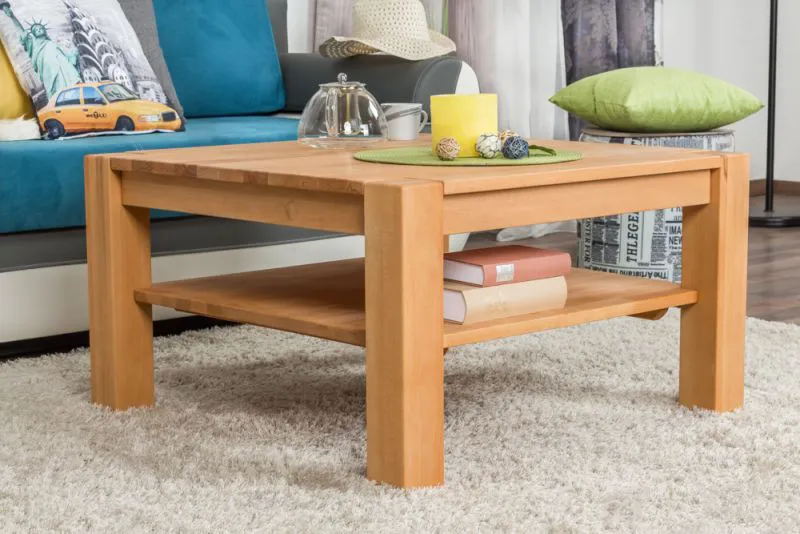 Couchtisch Wooden Nature 421 Kernbuche massiv - 80 x 80 x 45 cm (B x T x H)