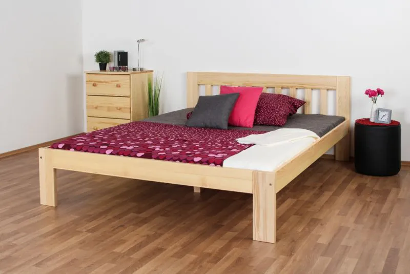 Jugendbett Kiefer massiv Vollholz natur 75, inkl. Lattenrost - 160 x 200 cm (B x L)