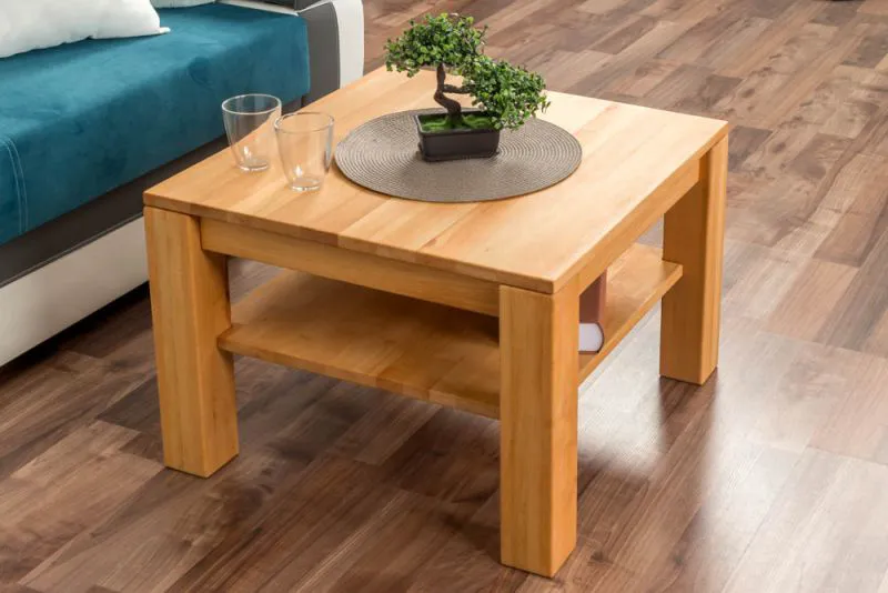 Couchtisch Wooden Nature 420 Kernbuche massiv - 45 x 65 x 65 cm (H x B x T)