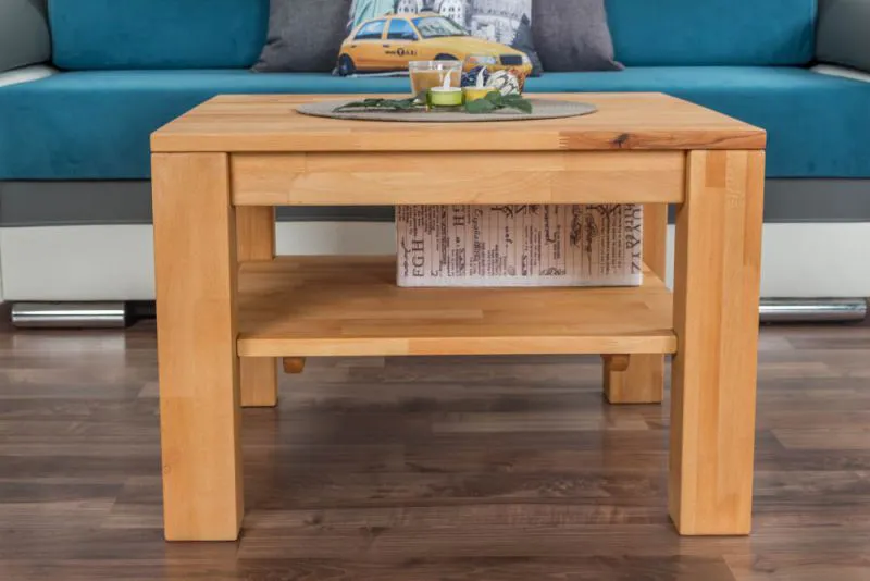 Couchtisch Wooden Nature 122 Kernbuche massiv - 45 x 65 x 65 cm (H x B x T)