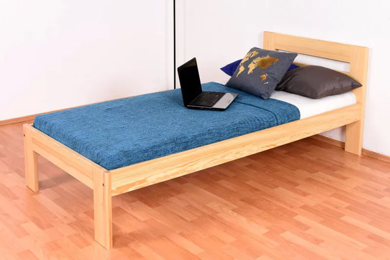 Bettrahmen für Kinder / Kinderbett 90 x 200 cm | Massivholz: Kiefer | Natur Lackiert Abbildung