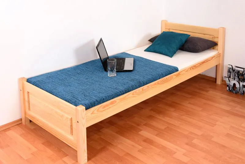 Bettrahmen für Kinder / Kinderbett 80 x 200 cm | Massivholz: Kiefer | Natur Lackiert Abbildung