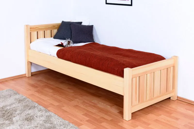Bettrahmen für Kinder / Kinderbett 80 x 200 cm | Massivholz: Kiefer | Natur Lackiert Abbildung