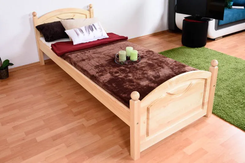 Bettrahmen für Kinder / Kinderbett 80 x 200 cm | Massivholz: Kiefer | Natur Lackiert Abbildung