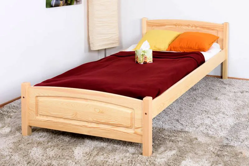 Bettrahmen für Kinder / Kinderbett 100 x 200 cm | Massivholz: Kiefer | Natur Lackiert Abbildung